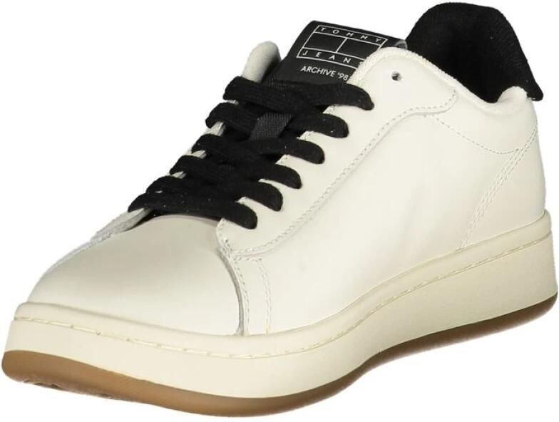 Tommy Jeans Archive '98 leren sneakers ecru zwart - Foto 4