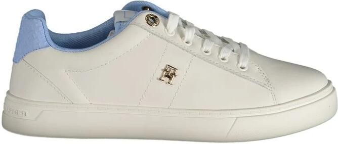 Tommy Hilfiger Lichtblauwe Polyester Sneaker Met Logo En Contrastdetails