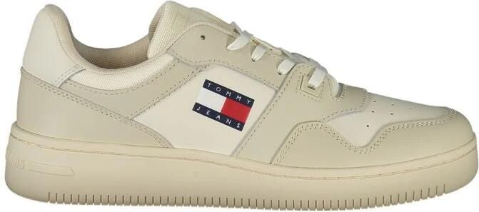 Tommy Jeans TJM Retro Basketess leren sneakers ecru - Foto 4