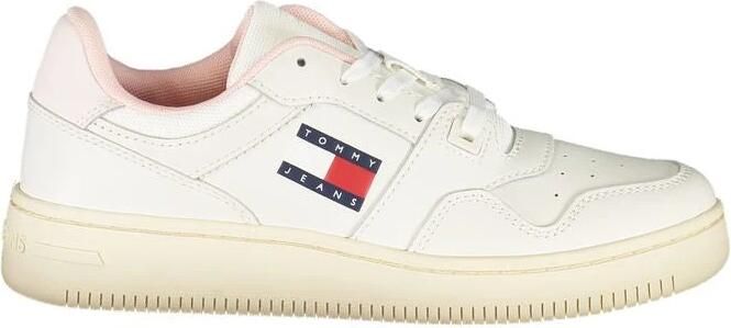 TOMMY JEANS Tommy Hilfiger Retro Basket Essential dames sneaker Wit roze - Foto 3