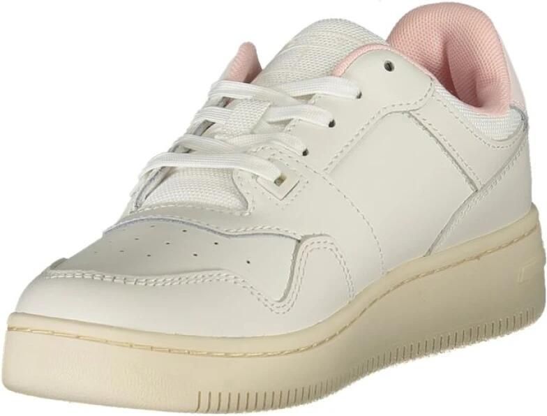TOMMY JEANS Tommy Hilfiger Retro Basket Essential dames sneaker Wit roze - Foto 4