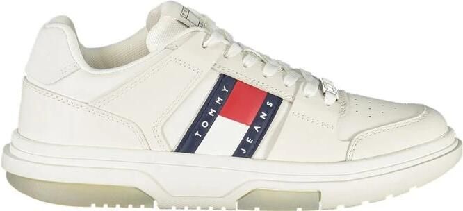 Tommy Hilfiger Witte Leren Dames Sneaker Voor Stijlvolle Elegantie
