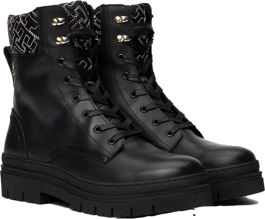 Tommy Hilfiger Leren veterboots met profielzool