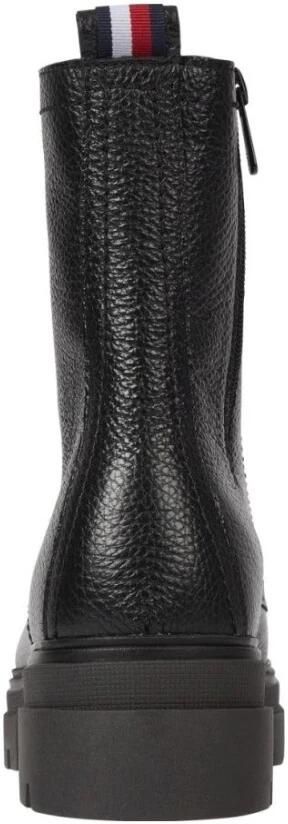 Tommy Hilfiger Veterlaarsjes MONOCHROMATIC LACE UP BOOT met logoprint opzij - Foto 4