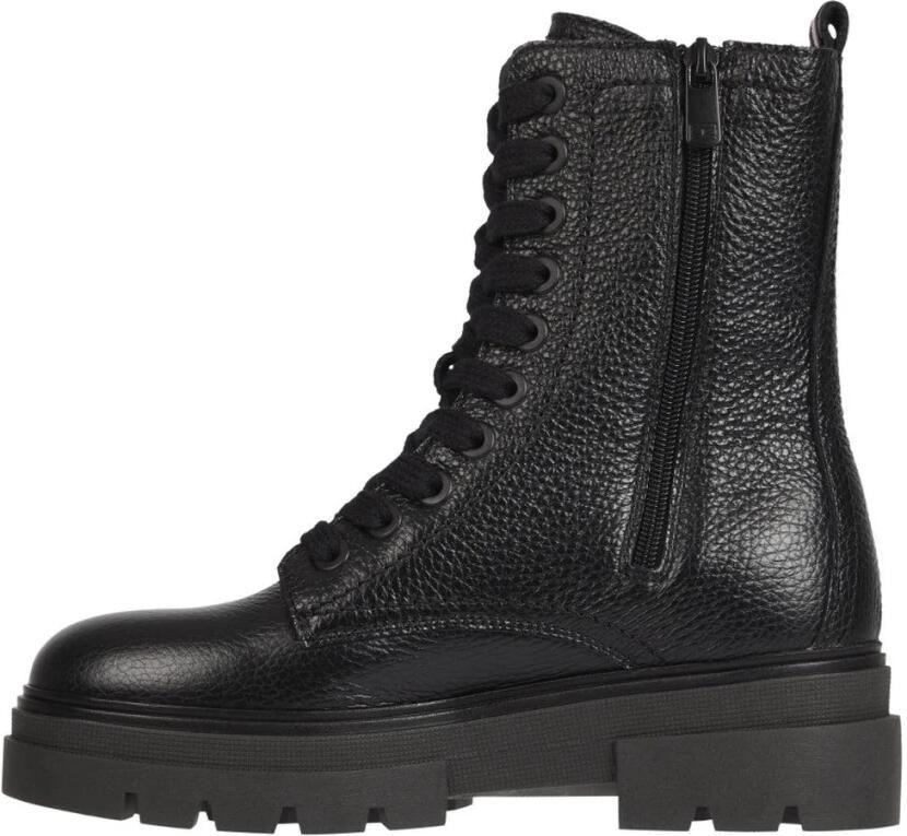 Tommy Hilfiger Veterlaarsjes MONOCHROMATIC LACE UP BOOT met logoprint opzij - Foto 3