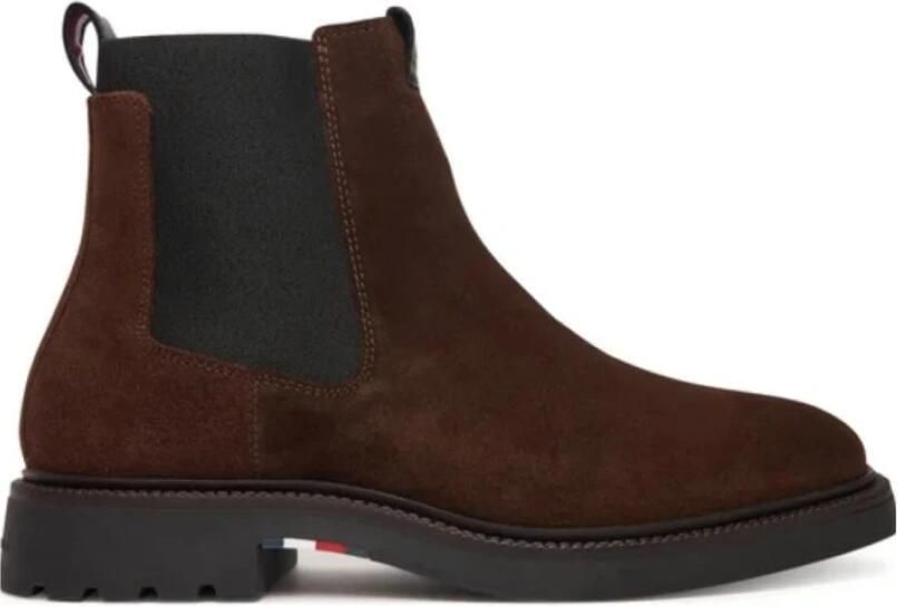 Tommy Hilfiger Chelsea-boots HILFIGER COMFORT LWT SDE CHELSEA blokhak herfstmode zakelijke schoen tweezijdige stretchinzet