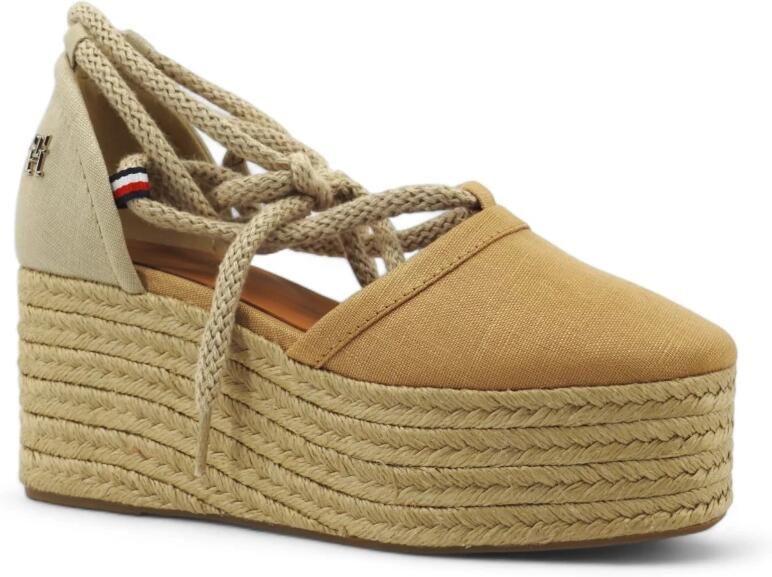 Tommy Hilfiger Espadrilles CLOSED TOE LINEN FLATFORM zomerschoen wig hak met mooie enkelveters - Foto 3