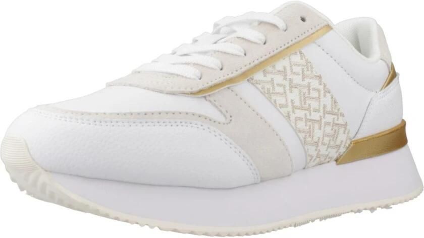 Tommy Hilfiger Plateausneakers LUX MONOGRAM RUNNER veterschoenen lage schoen vrijetijdsschoen met gouden accenten - Foto 4