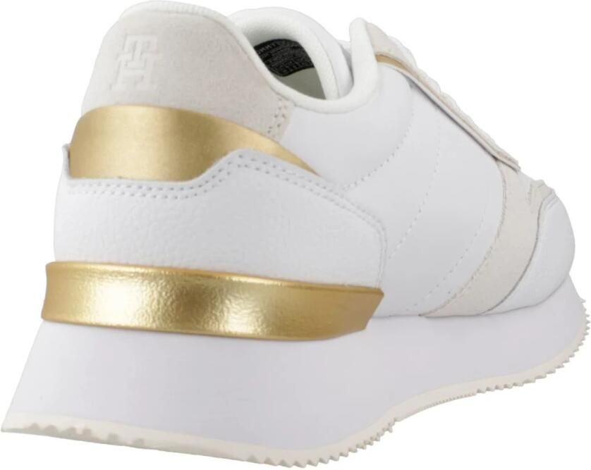 Tommy Hilfiger Plateausneakers LUX MONOGRAM RUNNER veterschoenen lage schoen vrijetijdsschoen met gouden accenten - Foto 2