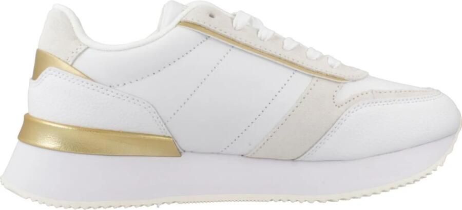 Tommy Hilfiger Plateausneakers LUX MONOGRAM RUNNER veterschoenen lage schoen vrijetijdsschoen met gouden accenten - Foto 5