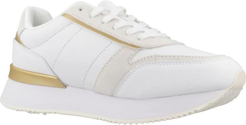 Tommy Hilfiger Plateausneakers LUX MONOGRAM RUNNER veterschoenen lage schoen vrijetijdsschoen met gouden accenten - Foto 6