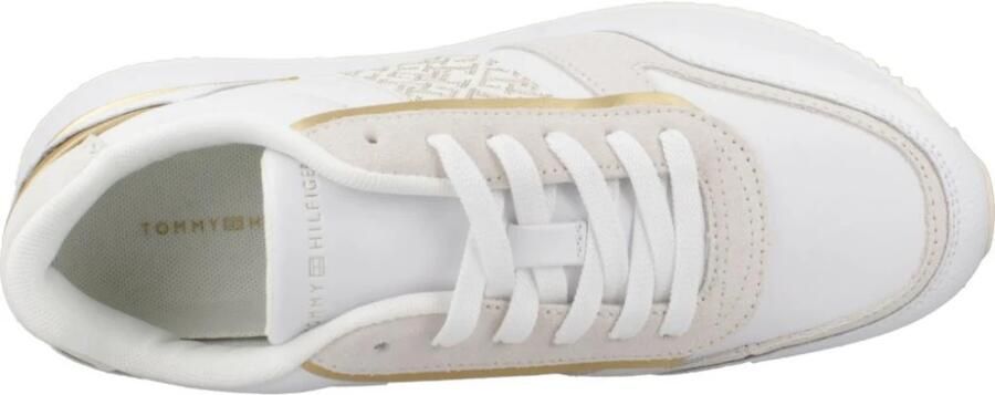 Tommy Hilfiger Plateausneakers LUX MONOGRAM RUNNER veterschoenen lage schoen vrijetijdsschoen met gouden accenten - Foto 8