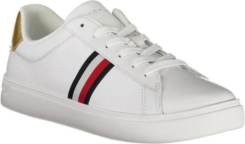 Tommy Hilfiger Plateausneakers ESSENTIAL COURT SNEAKER STRPS vrijetijdsschoen lage schoen veterschoen met typische strepen