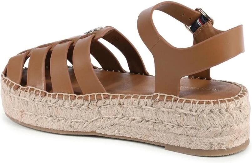Tommy Hilfiger Sandalen TH AUTHENTIC LEATHER ESPADRILLE zomerschoen sandaal plateauhak met verstelbare gesp - Foto 2