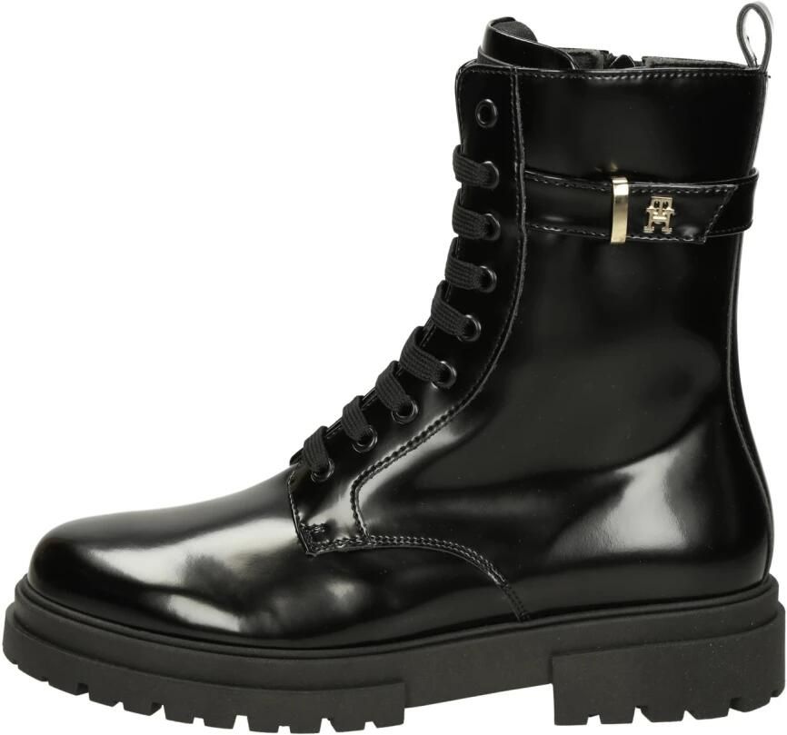 Tommy Hilfiger veterboots zwart Meisjes Imitatieleer Effen