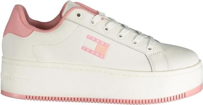 TOMMY JEANS Plateausneakers TJW FLATFORM ESS vrijetijdsschoen lage schoen veterschoen met gepolsterde schacht