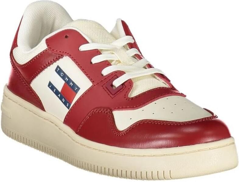 TOMMY JEANS Plateausneakers TJW RETRO BASKET ESS vrijetijdsschoen lage schoen veterschoen met zijlogo-vlag