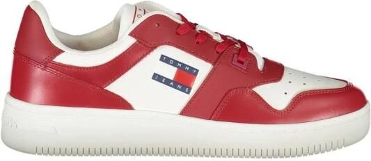Tommy Hilfiger Rode Sportieve Veterschoenen met Contrastdetails en Logoprint Red Heren