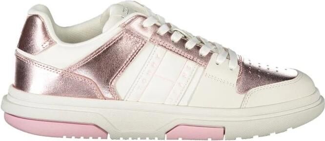 Tommy Hilfiger Sportieve witte sneakers met roze details