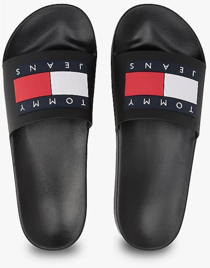 TOMMY JEANS Badslippers POOL SLIDE ESS zomerschoen badschoens slippers met opvallende logo-vlag - Foto 4