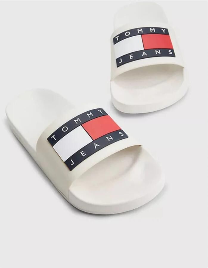 TOMMY JEANS Badslippers POOL SLIDE ESS zomerschoen badschoens slippers met opvallende logo-vlag - Foto 3