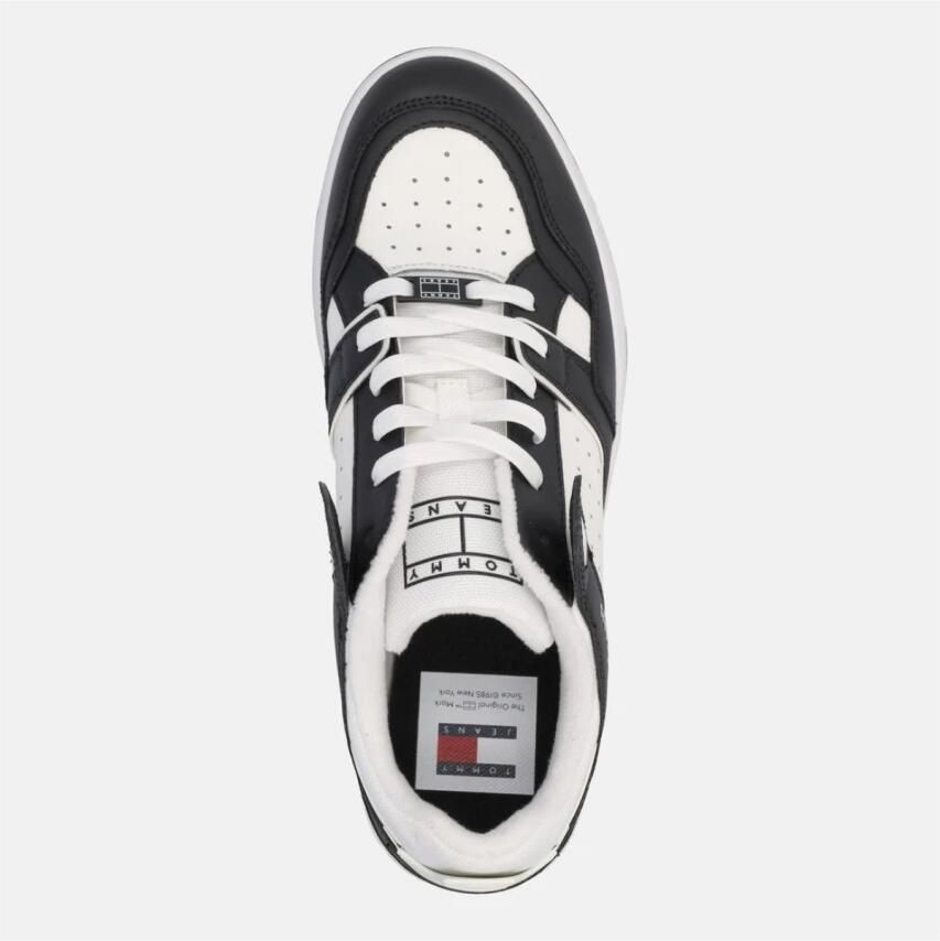 Tommy Jeans Retro Cupsole Leren Sneakers Black Heren