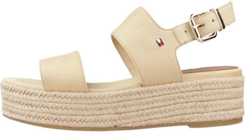 TOMMY HILFIGER Espadrilles Dames Mid Wedge Sandal Katoen Beige - Foto 6