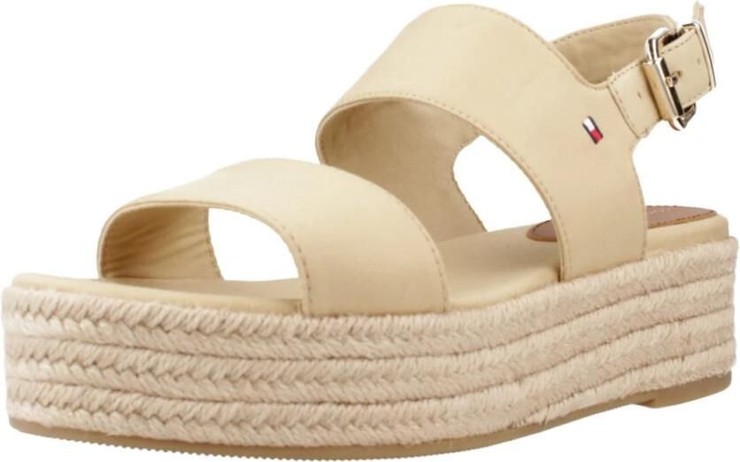 TOMMY HILFIGER Espadrilles Dames Mid Wedge Sandal Katoen Beige - Foto 2