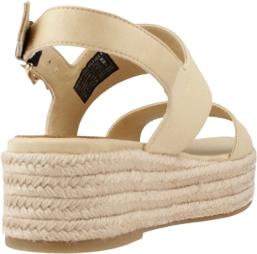 TOMMY HILFIGER Espadrilles Dames Mid Wedge Sandal Katoen Beige - Foto 3