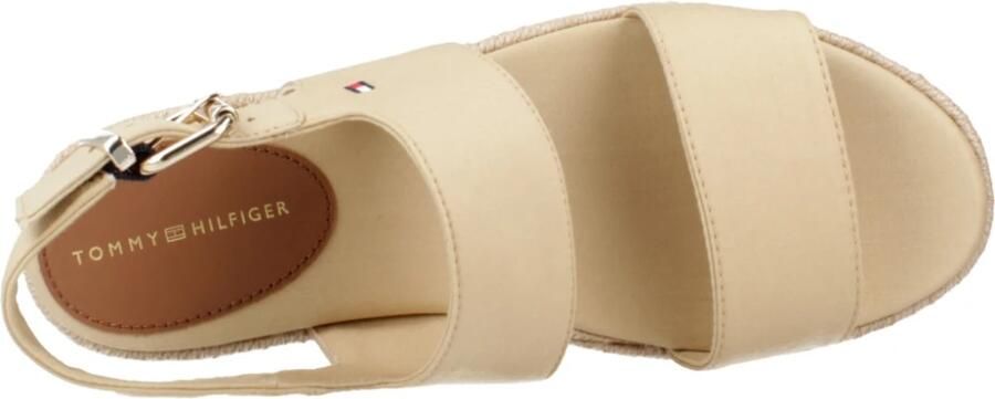 TOMMY HILFIGER Espadrilles Dames Mid Wedge Sandal Katoen Beige - Foto 4