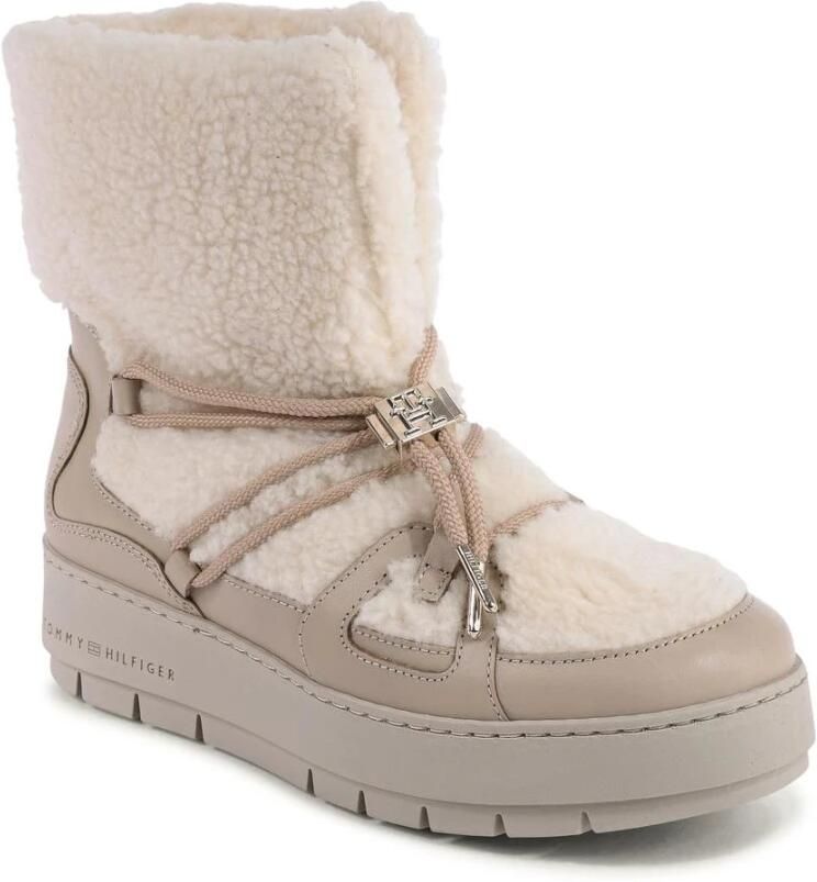 Tommy Hilfiger Beige Teddy Snowboot Enkellaarzen Beige Dames - Foto 2
