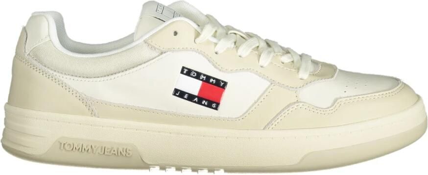 Tommy Hilfiger TJM CUPSOLE LEATHER ESS Creme wit Casual herenschoenen sneakers