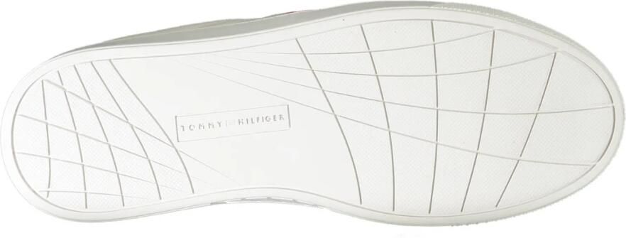 Tommy Hilfiger Sportieve leren sneaker met groene accenten White Heren - Foto 3