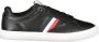 Tommy Hilfiger Zwarte Leren Heren Sneaker Stijlvol Comfort - Thumbnail 1