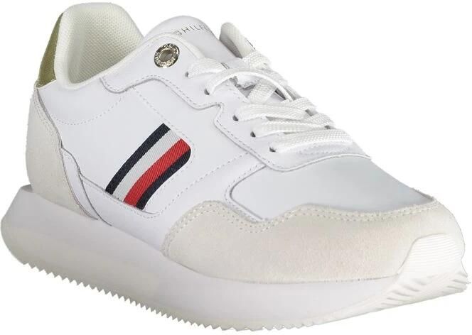 Tommy Hilfiger Sportieve Vetersneakers Wit Geborduurd Logo White Dames - Foto 2
