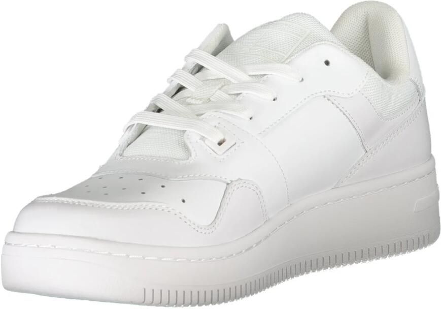TOMMY JEANS Plateausneakers TJW RETRO BASKET FLATFORM ESS met logo-tekst in de zool vrijetijdsschoen lage schoen veterschoen - Foto 16