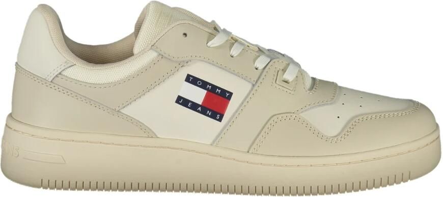 Tommy Jeans TJM Retro Basketess leren sneakers ecru - Foto 4