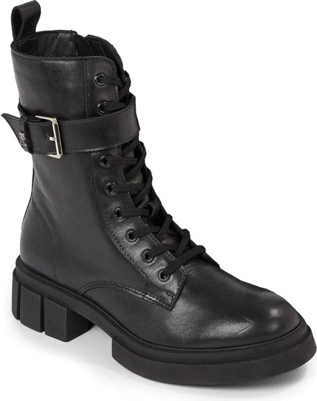 Tommy Hilfiger Hoge Sneakers Cool Feminine Bikerboot Black Leather