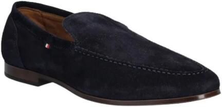 Tommy Hilfiger Instappers HILFIGER FLEXIBLE SUEDE LOAFER blokhak loafer zakelijke schoen avondschoen met logovlag