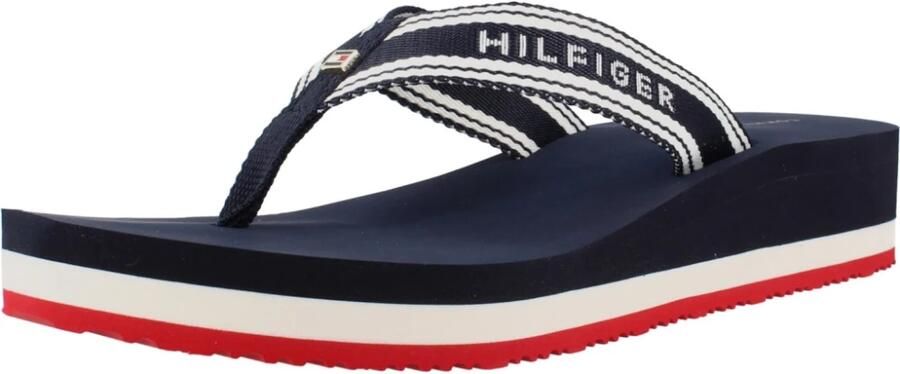Tommy Hilfiger Webbing Strap Signature Wedge Flip-Flops