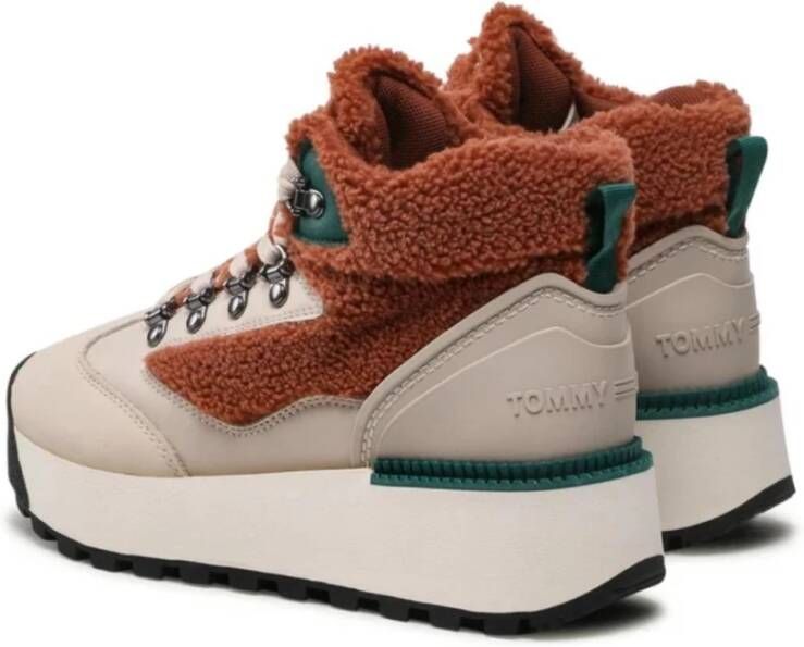Tommy Hilfiger Veterboots in beige voor Dames