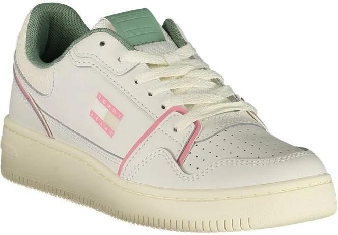 TOMMY JEANS Plateausneakers TJW RETRO BASKET SNEAKER vrijetijdsschoen halfhoge schoen veterschoen met geprint logo vlag