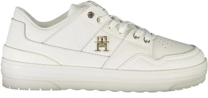 TOMMY HILFIGER Lage Sneakers Dames Basket Sneaker Low Leatherlook Wit