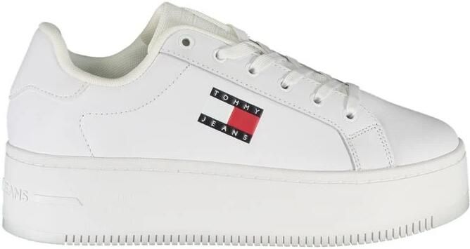 TOMMY JEANS Plateausneakers TJW FLATFORM ESS vrijetijdsschoen halfschoen veterschoen met gepolsterde schacht