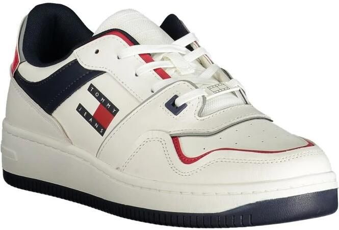 TOMMY JEANS Sneakers met sleehak TJM RETRO BASKET CUPSOLE veterschoenen vrijetijdsschoen lage schoen met contrastafwerkingen