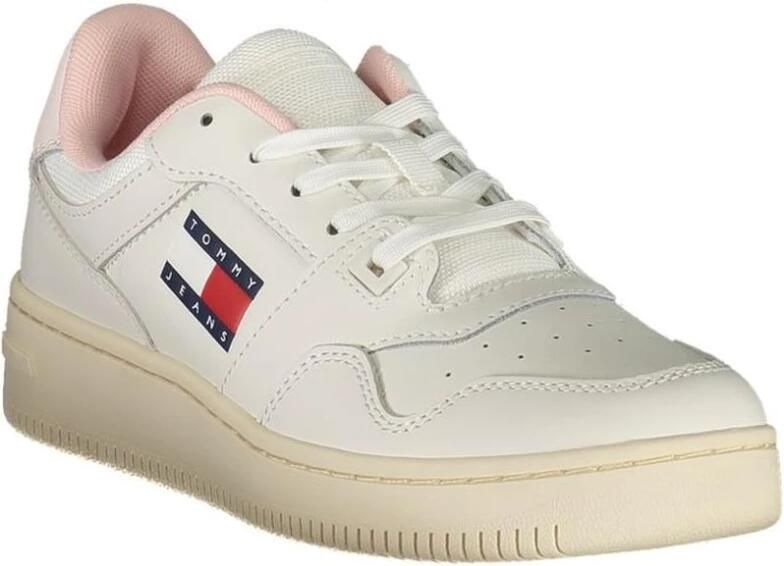 TOMMY JEANS Tommy Hilfiger Retro Basket Essential dames sneaker Wit roze
