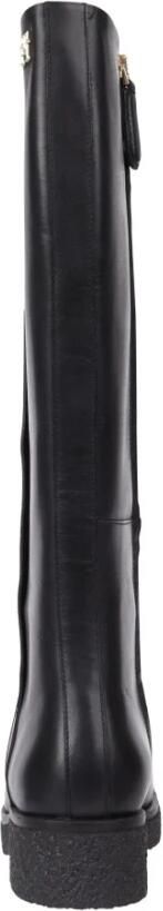 Tommy Hilfiger Zwarte Crepe Look Lange Hoge Laarzen Black Dames - Foto 1