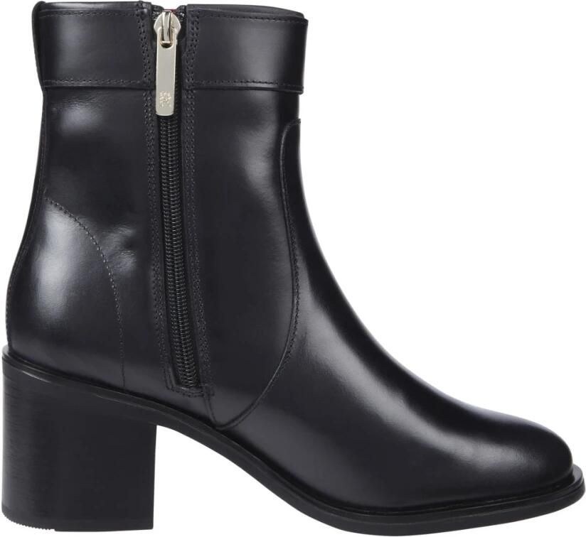 Tommy Hilfiger Zwarte elegante enkellaarsjes met hak - Foto 2