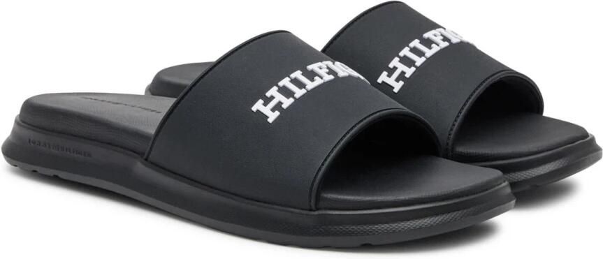 Tommy Hilfiger Zwarte Instap Sandalen Stijlvol Ontwerp