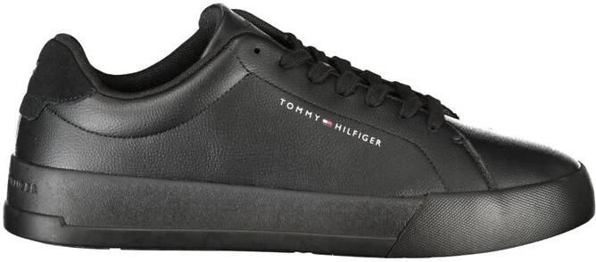 TOMMY HILFIGER Lage Sneakers Heren Court Leatherlook Zwart